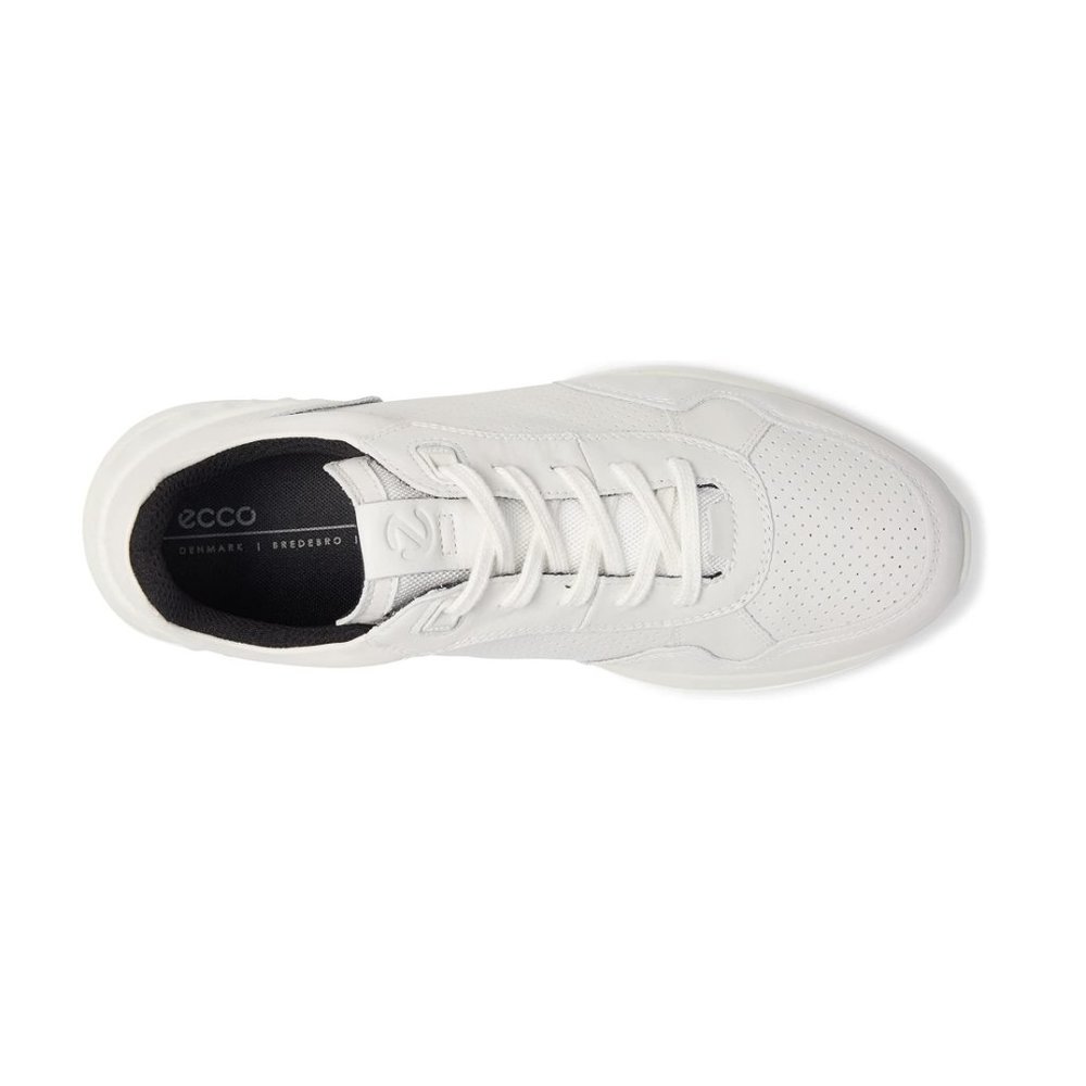 Ecco Men's Astir Lite Lace Up Leather Sneaker Fluidform Comfort Footbed White - Picture 3 of 8